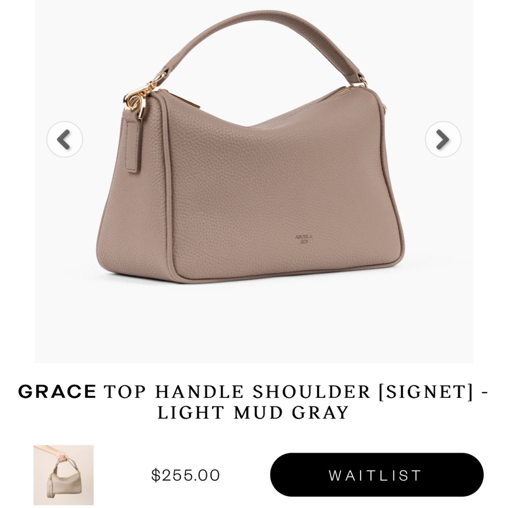Angela Roi Grace Taupe/light mud gray Shoulder Bag
